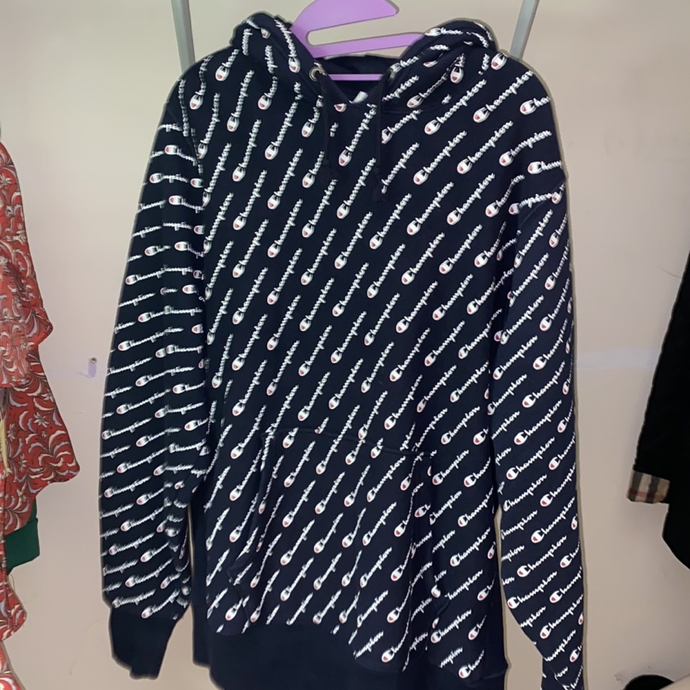 champion hoodie navy blue